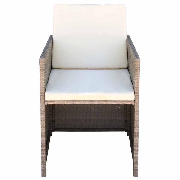 Gartenst?hle 2 Stk. mit Polstern und Kissen Poly Rattan Beige