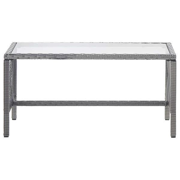 4-tlg. Garten-Lounge-Set mit Auflage Poly Rattan Anthrazit