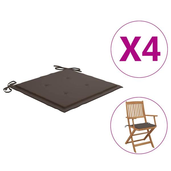 ARDEBO.de - Gartenstuhl-Kissen 4 Stk. Taupe 40x40x3 cm Oxford-Gewebe