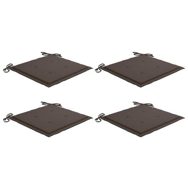 Gartenstuhl-Kissen 4 Stk. Taupe 40x40x3 cm Oxford-Gewebe