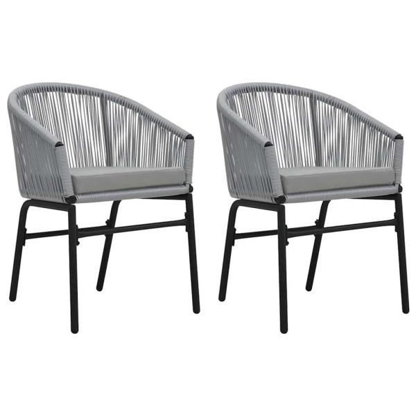 ARDEBO.de - Gartenstühle 2 Stk. Anthrazit PE-Rattan