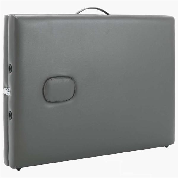 Massagetisch mit 2 Zonen Holzrahmen Anthrazit 186×68 cm