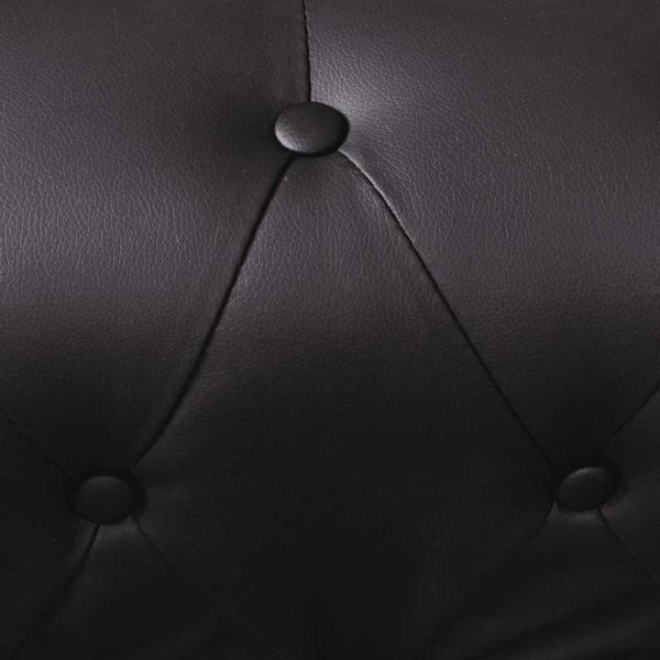 Chesterfield-Ecksofa 5-Sitzer Kunstleder Schwarz