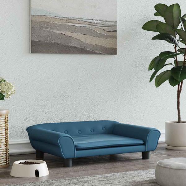 ARDEBO.de - Hundebett Blau 70x48x22 cm Samt