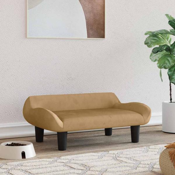 ARDEBO.de - Hundebett Braun 70x40x24 cm Samt