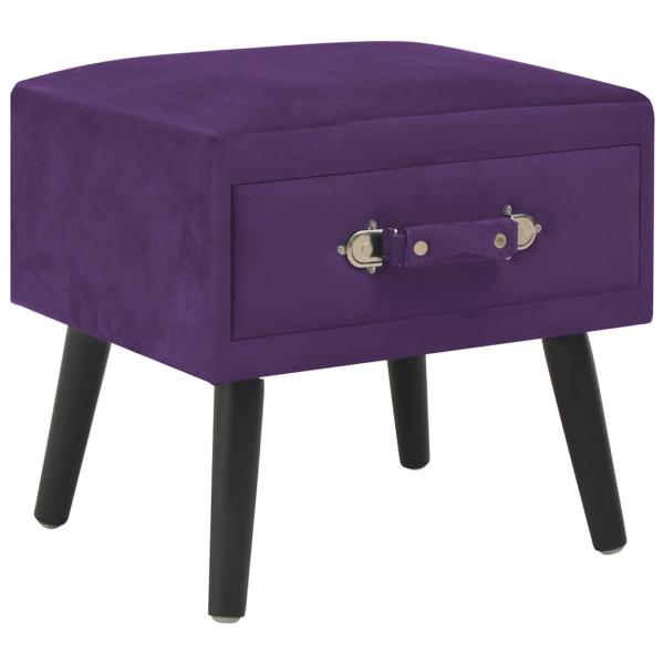 ARDEBO.de - Nachttisch Dunkellila 40x35x40 Samt
