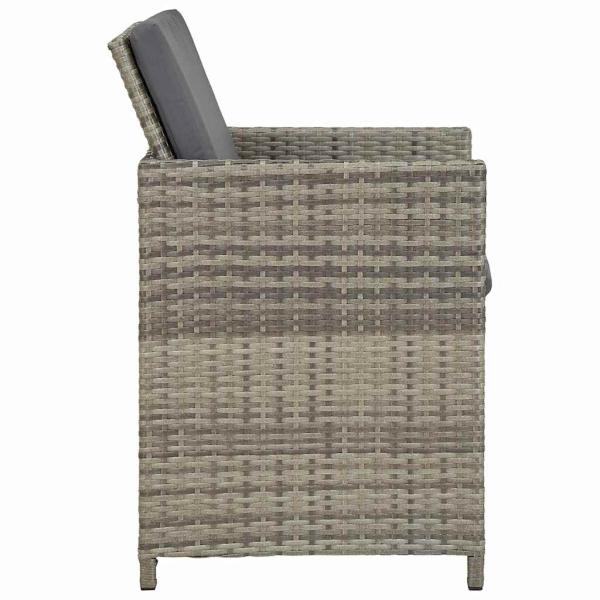 Gartenst?hle 2 Stk. mit Auflagen Poly Rattan Grau