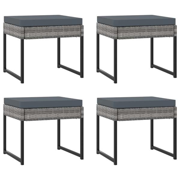 9-tlg. Garten-Essgruppe mit Kissen Poly Rattan Grau