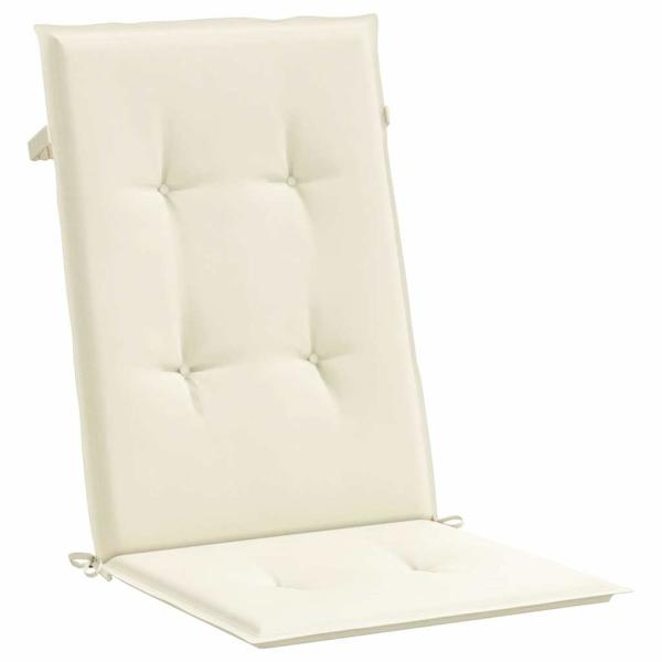 Gartenstuhlauflagen für Hochlehner 6Stk. Creme 120x50x3cm Stoff