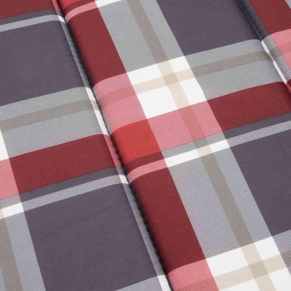 Sonnenliegen-Auflage Rot Karomuster 186x58x4 cm Oxford-Gewebe
