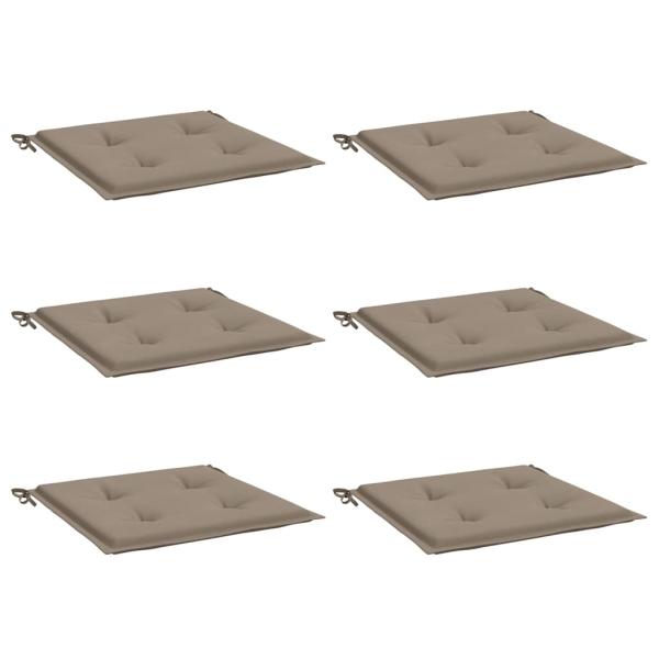 Gartenstuhl-Kissen 6 Stk. Taupe 50x50x3 cm Oxford-Gewebe