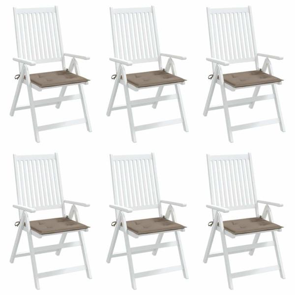 Gartenstuhl-Kissen 6 Stk. Taupe 50x50x3 cm Oxford-Gewebe