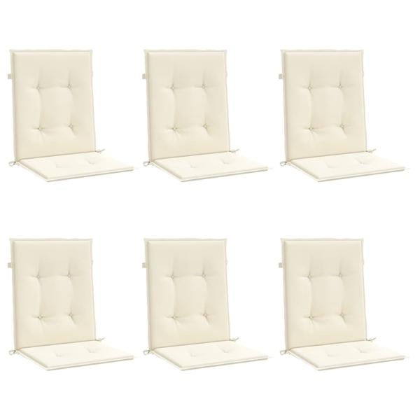 Gartenstuhlauflagen für Niedriglehner 6 Stk. Creme 100x50x3 cm