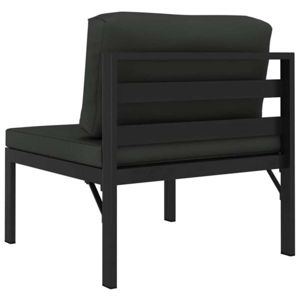 3-tlg. Garten-Sofagarnitur mit Kissen Aluminium Anthrazit