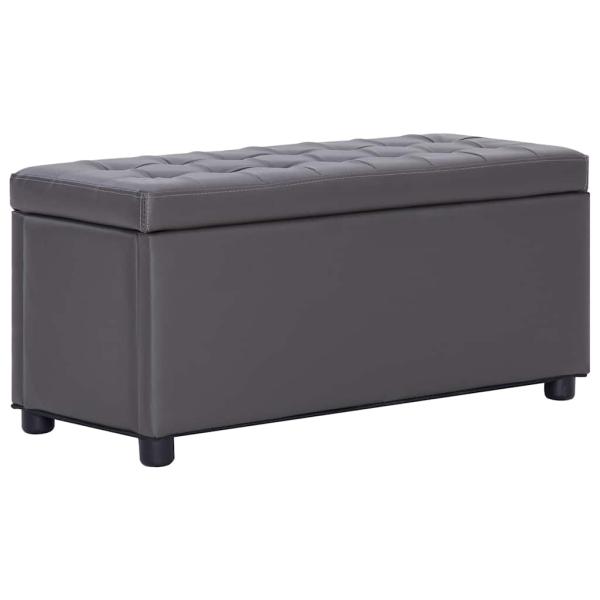 ARDEBO.de - Ottoman mit Stauraum 87,5 cm Grau Kunstleder