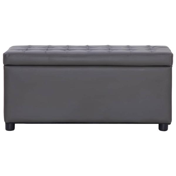 Ottoman mit Stauraum 87,5 cm Grau Kunstleder