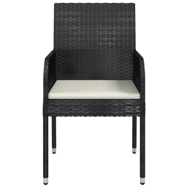 Gartenst?hle mit Kissen 4 Stk. Poly Rattan Schwarz