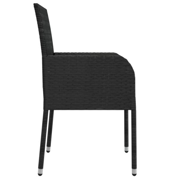 Gartenst?hle mit Kissen 4 Stk. Poly Rattan Schwarz