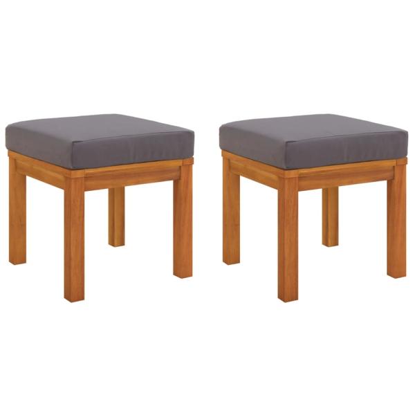 Gartenhocker mit Kissen 2 Stk. 40x40x34 cm Massivholz Akazie