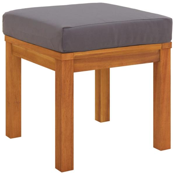 Gartenhocker mit Kissen 2 Stk. 40x40x34 cm Massivholz Akazie