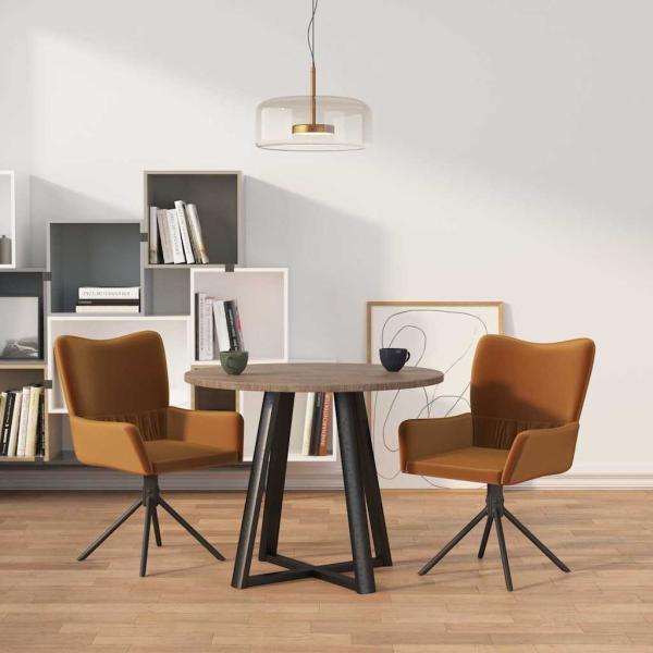ARDEBO.de - Esszimmerstühle 2 Stk. Drehbar Braun Samt