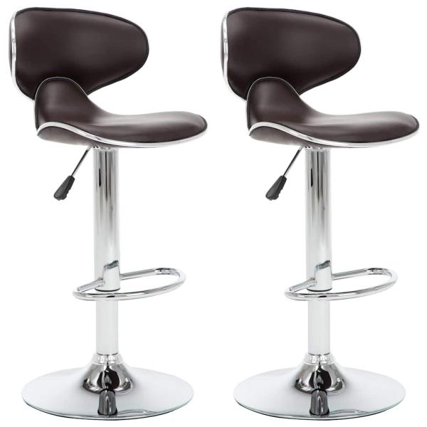 Barhocker 2 Stk. Braun Kunstleder