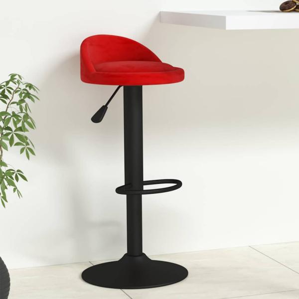 ARDEBO.de - Barhocker Weinrot Samt