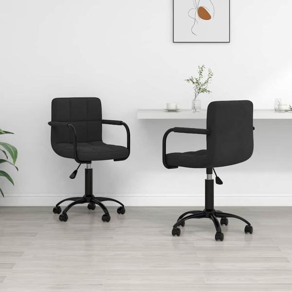 ARDEBO.de - Esszimmerstühle 2 Stk. Drehbar Schwarz Samt