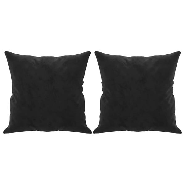 2-Sitzer-Sofa mit Zierkissen Schwarz 140 cm Samt