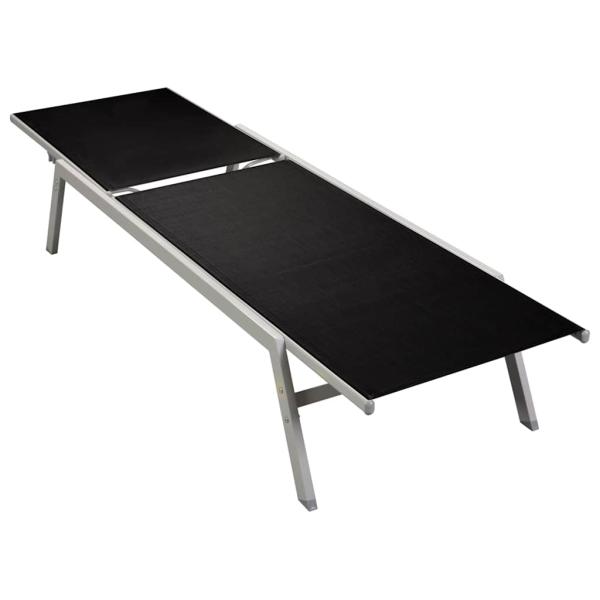 ARDEBO.de - Sonnenliege Stahl und Textilene Schwarz