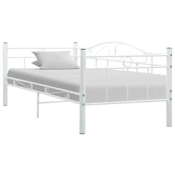 ARDEBO.de - Tagesbett-Rahmen Weiß Metall 90×200 cm