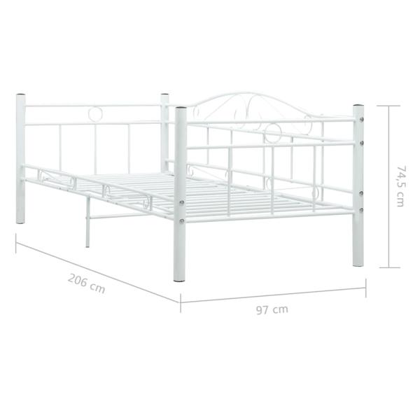 Tagesbett-Rahmen Weiß Metall 90×200 cm