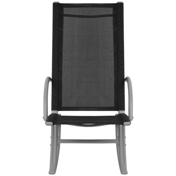 Garten-Schaukelstühle 2 Stk. Stahl und Textiline Schwarz