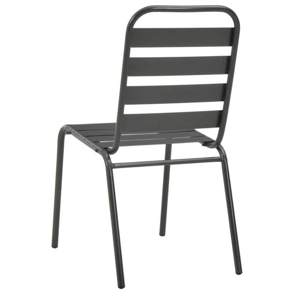 Gartenst?hle 4 Stk. Lattendesign Stahl Dunkelgrau