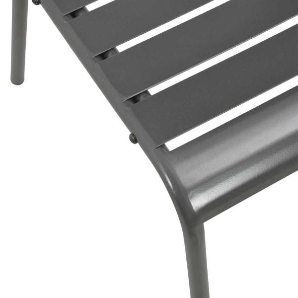 Gartenst?hle 4 Stk. Lattendesign Stahl Dunkelgrau