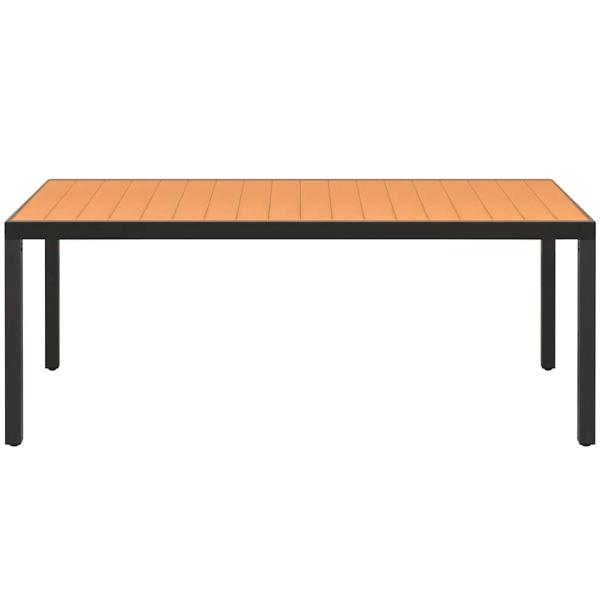 Gartentisch Braun 185x90x74 cm Aluminium und WPC
