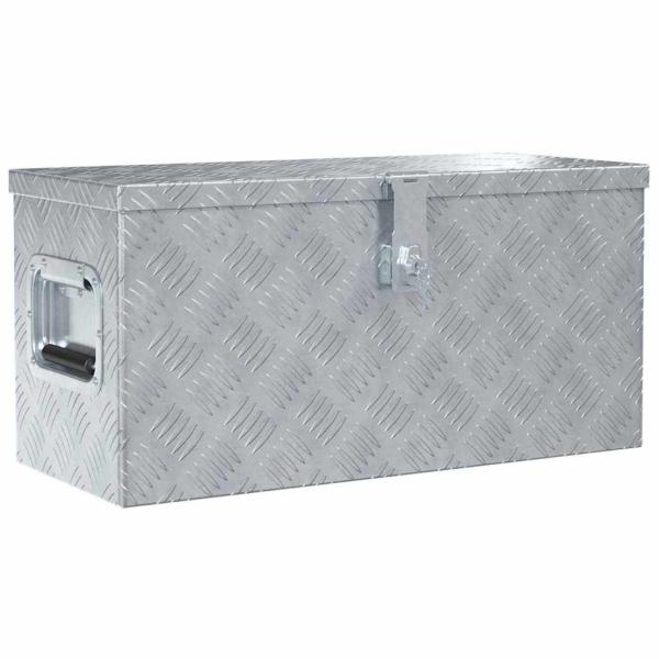 ARDEBO.de - Aluminiumkiste 61,5 x 26,5 x 30 cm Silbern