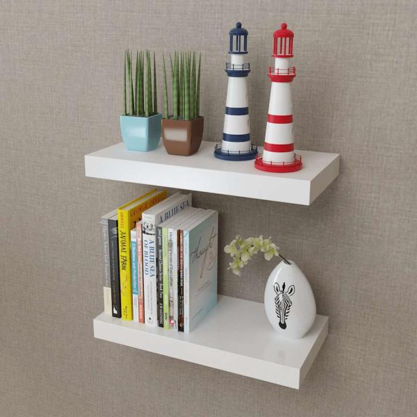 ARDEBO.de - Wandregale 2 Stk. MDF Weiß