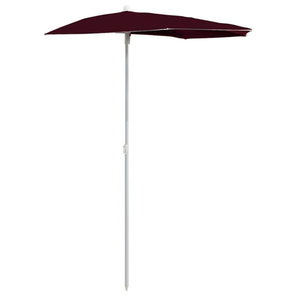 Halb-Sonnenschirm mit Mast 180x90 cm Bordeauxrot