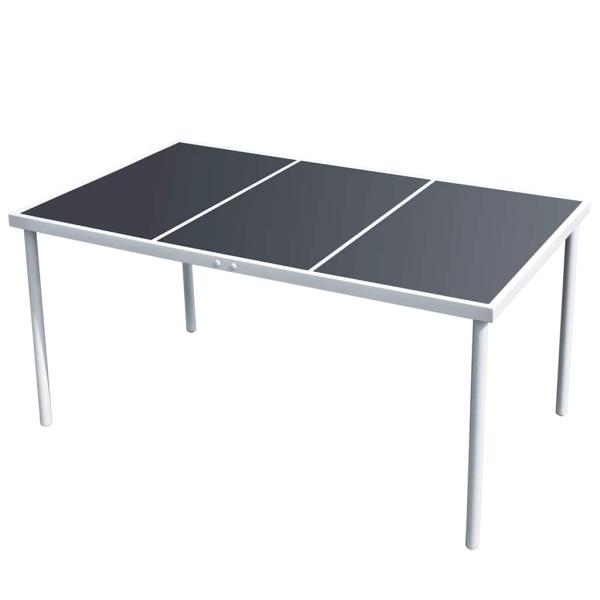 ARDEBO.de - Gartentisch 150x90x74 cm Schwarz Stahl