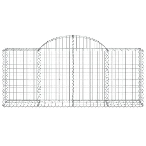 Gabione mit Hochbogen 200x50x80/100 cm Verzinktes Eisen