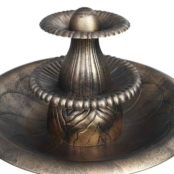 Vogelbad mit Springbrunnen Bronzen 50×91 cm Kunststoff
