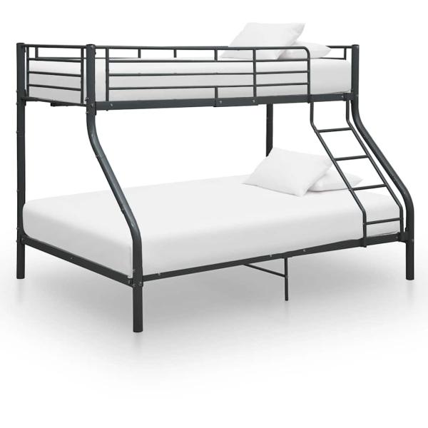 ARDEBO.de - Etagenbettgestell Schwarz Metall 140x200 cm/90x200 cm