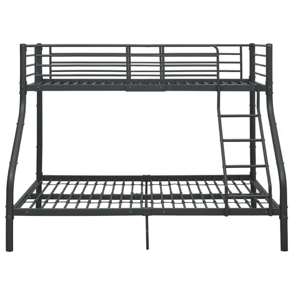 Etagenbettgestell Schwarz Metall 140x200 cm/90x200 cm