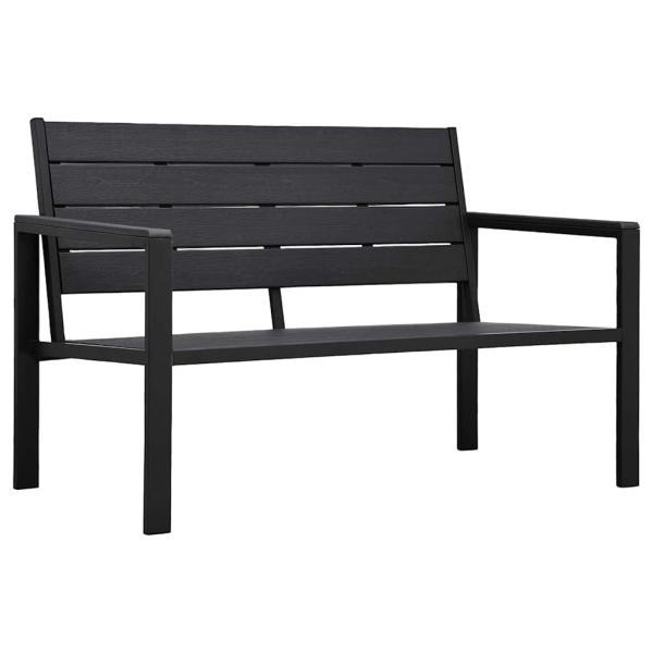 ARDEBO.de - Gartenbank 120 cm HDPE Schwarz Holz-Optik