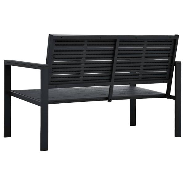 Gartenbank 120 cm HDPE Schwarz Holz-Optik