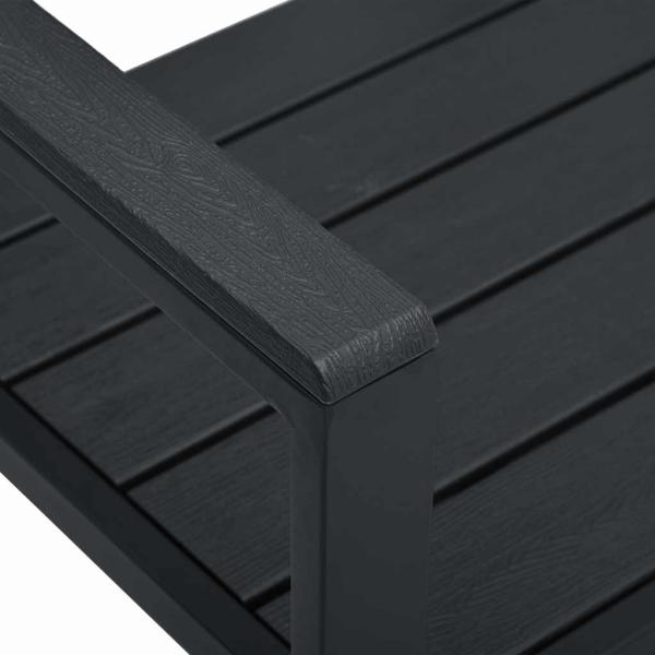 Gartenbank 120 cm HDPE Schwarz Holz-Optik