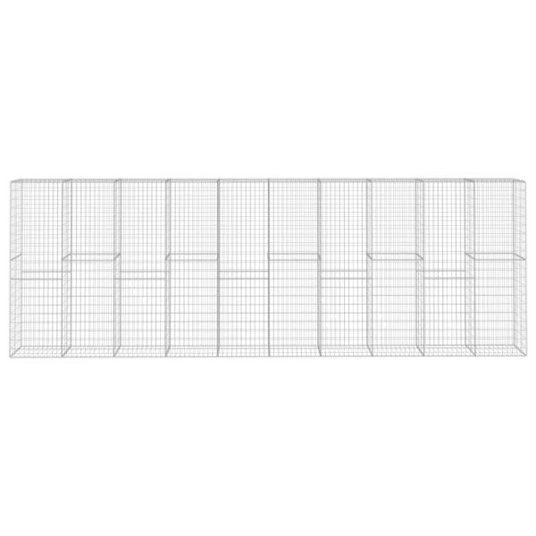 Gabionenwand mit Abdeckung Verzinkter Stahl 600 x 50 x 200 cm