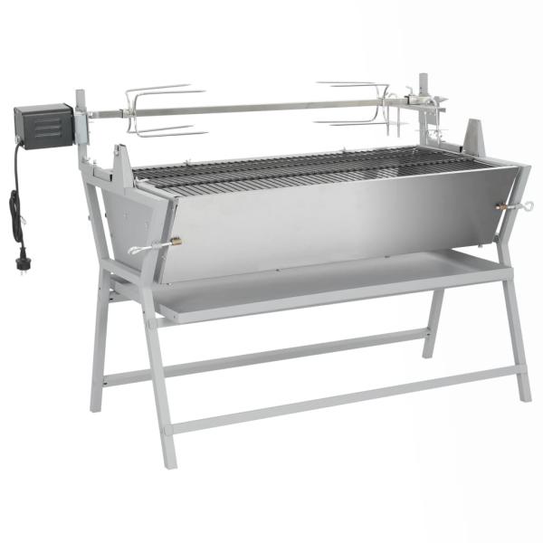 ARDEBO.de - BBQ Grill mit Drehspieß Eisen und Edelstahl