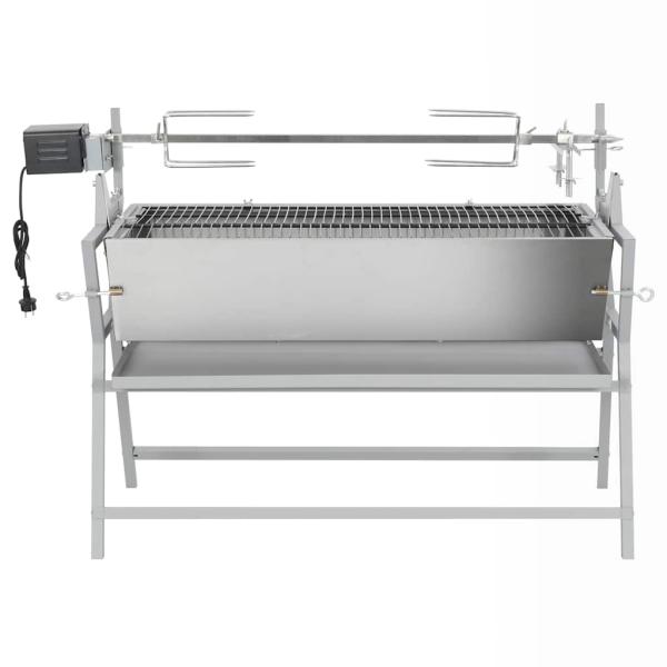 BBQ Grill mit Drehspieß Eisen und Edelstahl